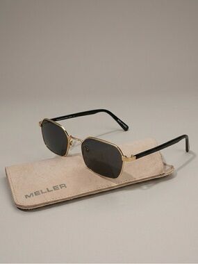 Meller Gold & Black Women's Sunglasses with Dark Lenses